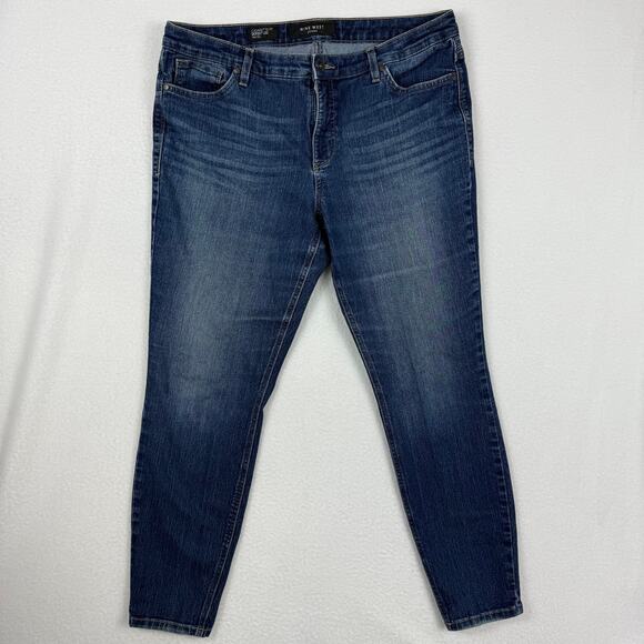 Women's Nine West Cigarette Fit Skinny Leg 14R Dark Wash - Picture 2 of 5
